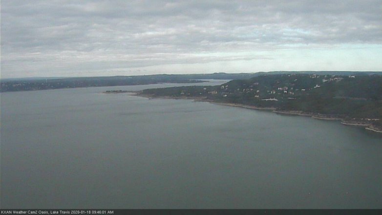 Lake Travis webcam, January 18, 2020 9:45 AM CT