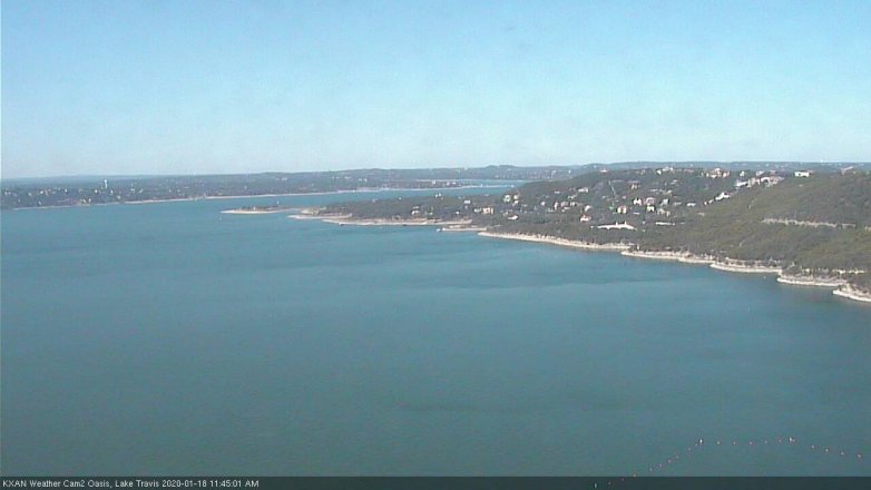 Lake Travis webcam, January 18, 2020 11:45 AM CT