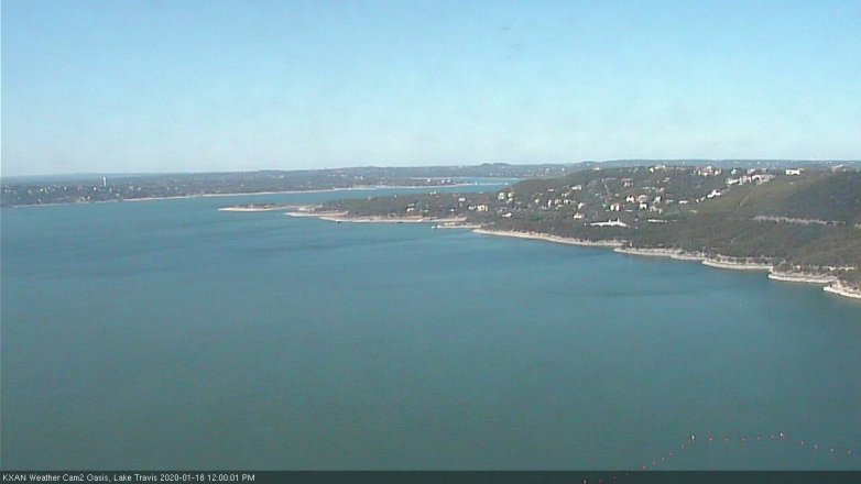 Lake Travis webcam, January 18, 2020 12:00 PM CT