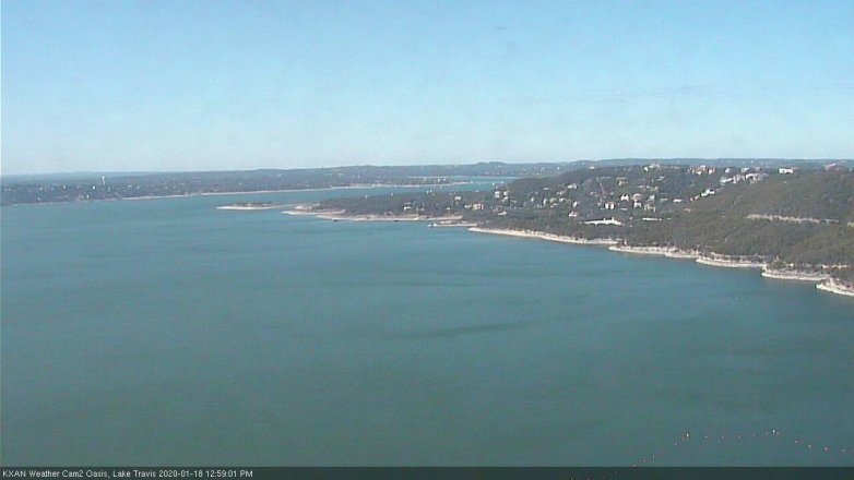 Lake Travis webcam, January 18, 2020 1:00 PM CT