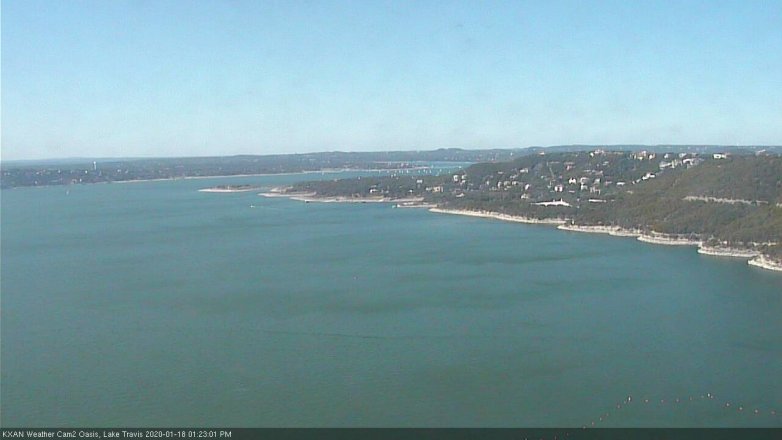 Lake Travis webcam, January 18, 2020 1:25 PM CT