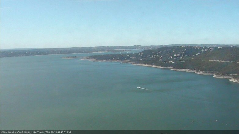 Lake Travis webcam, January 18, 2020 1:45 PM CT