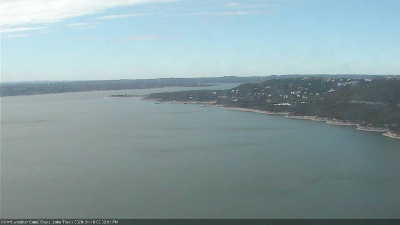 Lake Travis webcam, January 18, 2020 2:00 PM CT