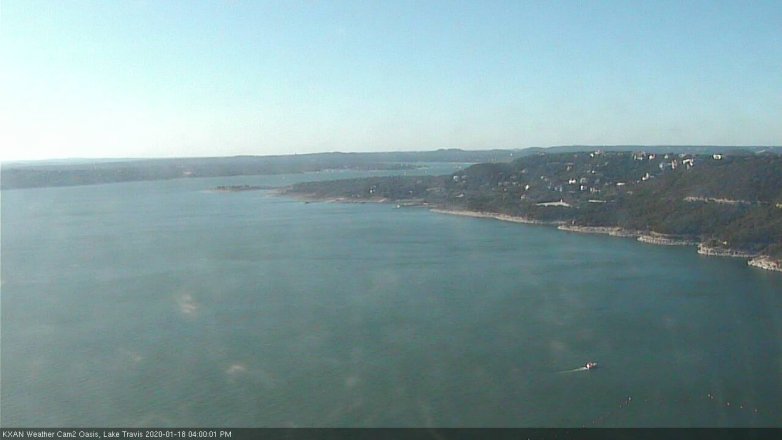 Lake Travis webcam, January 18, 2020 4:00 PM CT