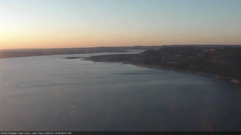 Lake Travis webcam, January 18, 2020 5:45 PM CT
