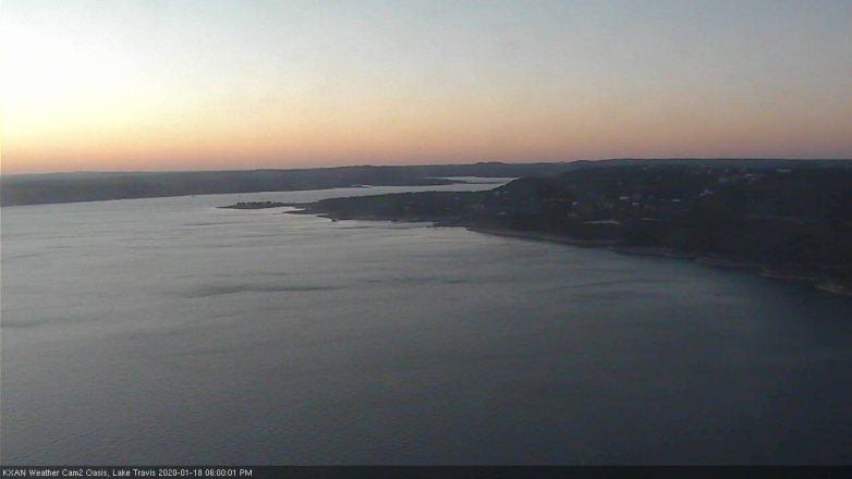 Lake Travis webcam, January 18, 2020 6:00 PM CT