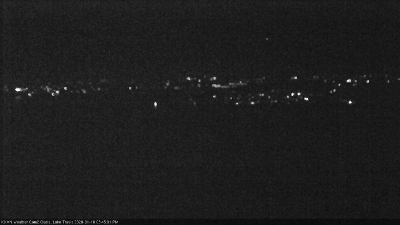 Lake Travis webcam, January 18, 2020 8:45 PM CT