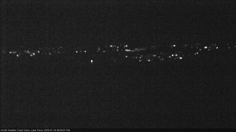 Lake Travis webcam, January 18, 2020 9:00 PM CT