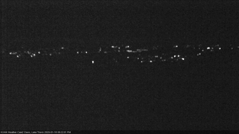 Lake Travis webcam, January 18, 2020 9:25 PM CT