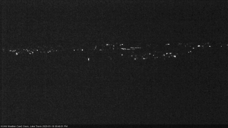 Lake Travis webcam, January 18, 2020 9:45 PM CT