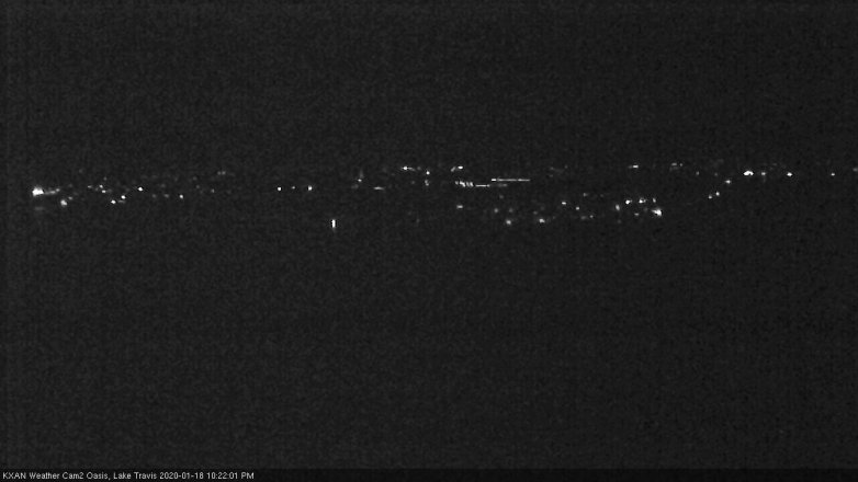 Lake Travis webcam, January 18, 2020 10:25 PM CT