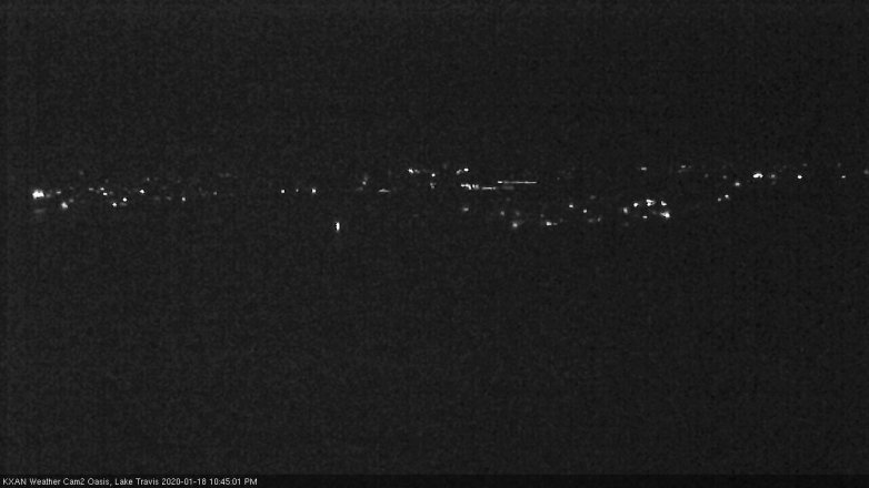 Lake Travis webcam, January 18, 2020 10:45 PM CT