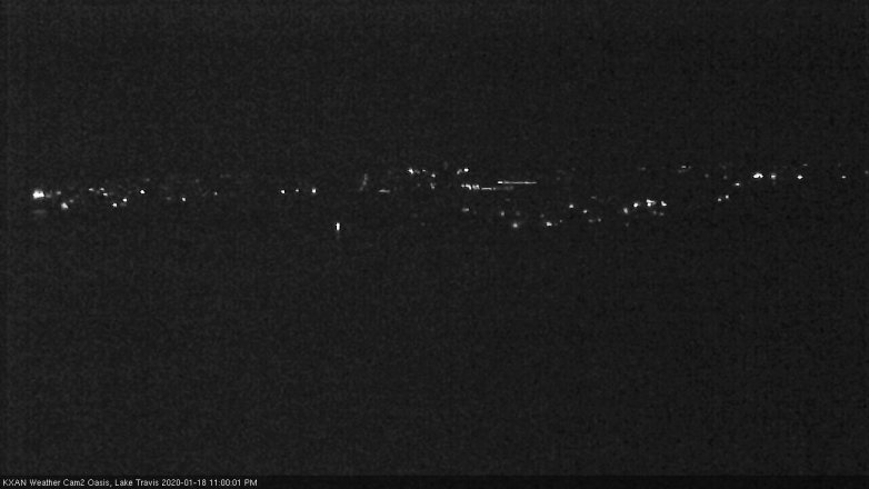 Lake Travis webcam, January 18, 2020 11:00 PM CT