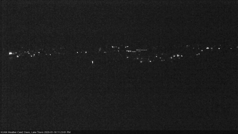 Lake Travis webcam, January 18, 2020 11:25 PM CT