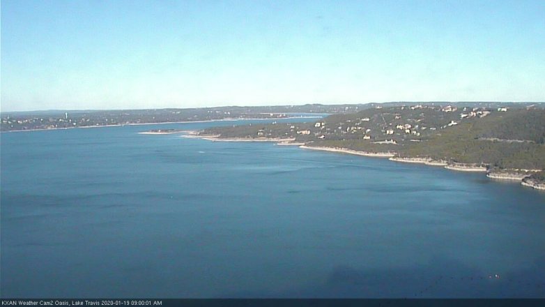 Lake Travis webcam, January 19, 2020 9:00 AM CT