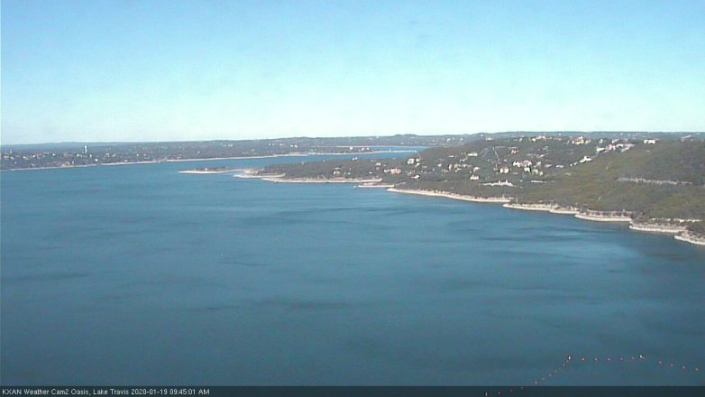 Lake Travis webcam, January 19, 2020 9:45 AM CT