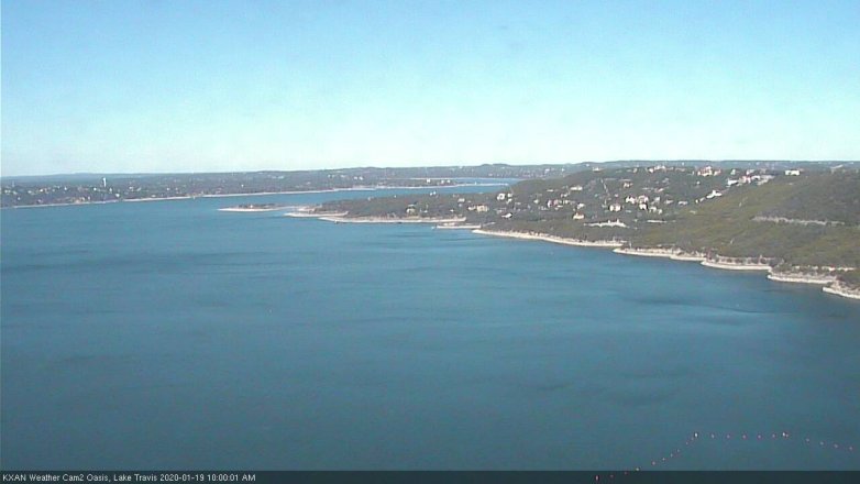 Lake Travis webcam, January 19, 2020 10:00 AM CT