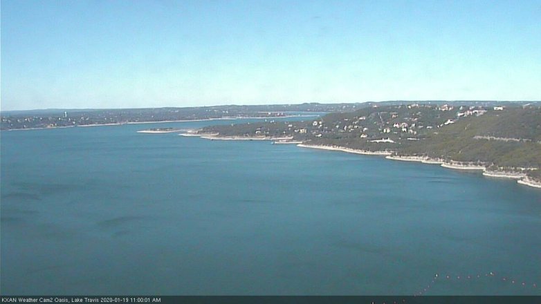 Lake Travis webcam, January 19, 2020 11:00 AM CT