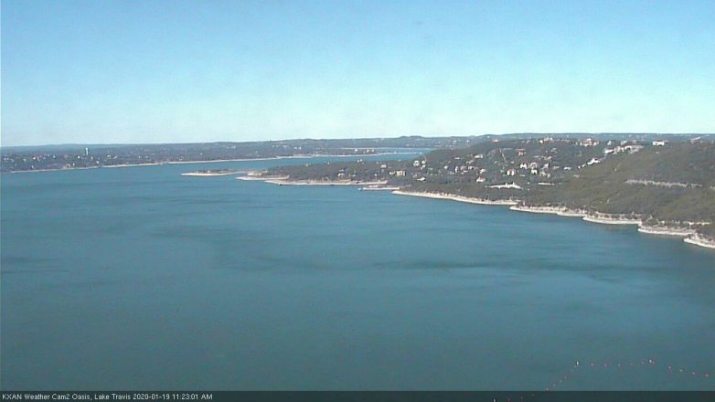 Lake Travis webcam, January 19, 2020 11:25 AM CT