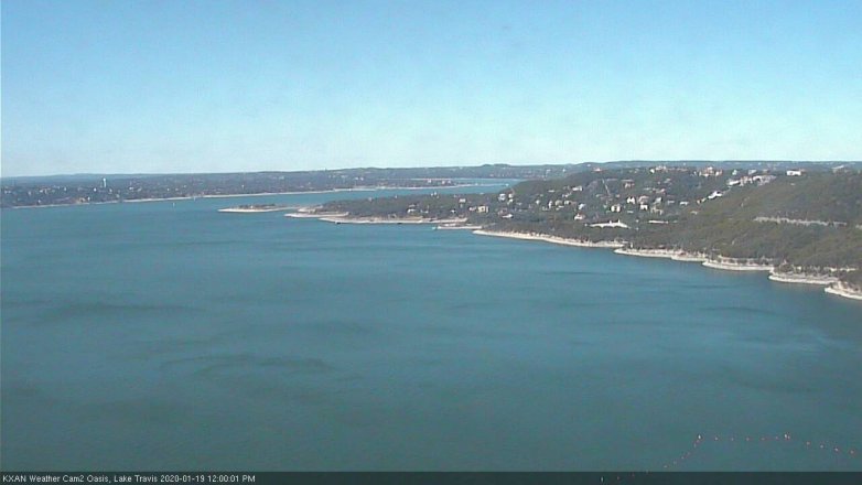 Lake Travis webcam, January 19, 2020 12:00 PM CT