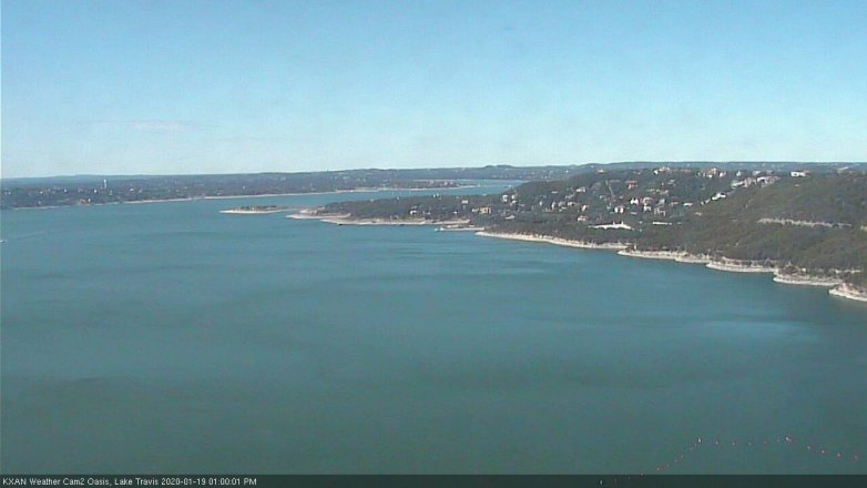 Lake Travis webcam, January 19, 2020 1:00 PM CT