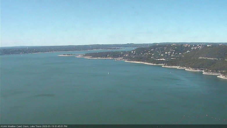 Lake Travis webcam, January 19, 2020 1:45 PM CT