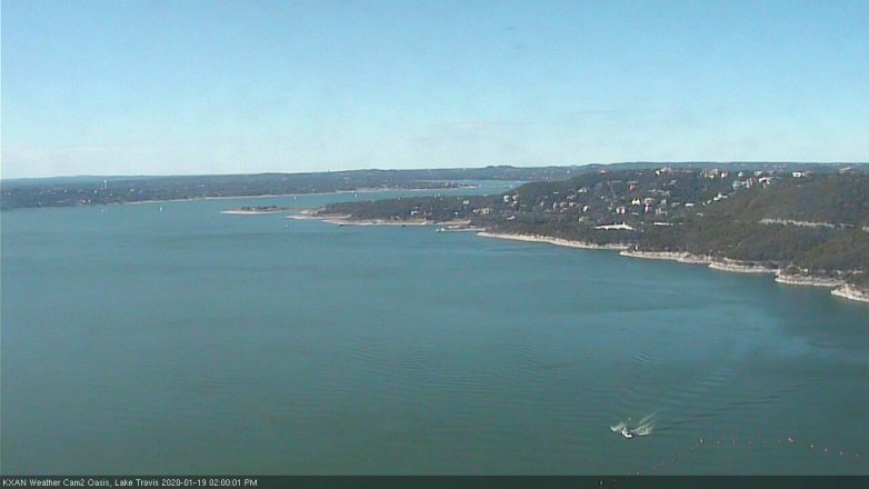 Lake Travis webcam, January 19, 2020 2:00 PM CT