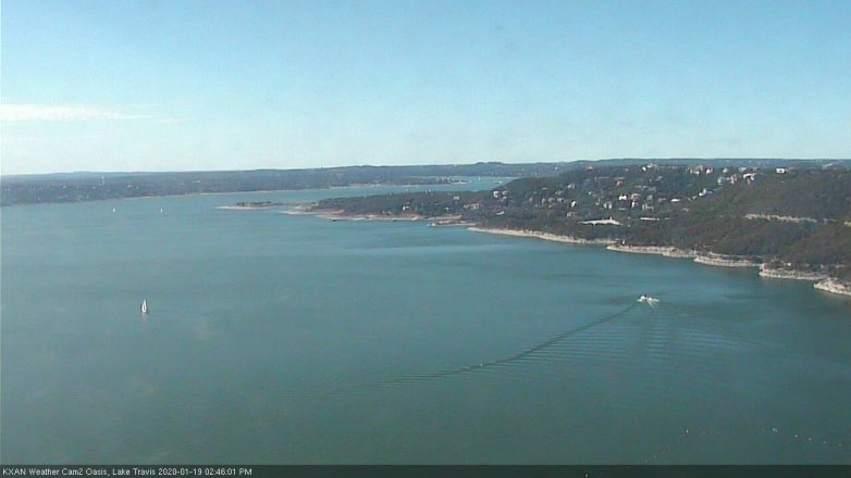 Lake Travis webcam, January 19, 2020 2:45 PM CT