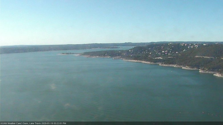 Lake Travis webcam, January 19, 2020 3:25 PM CT