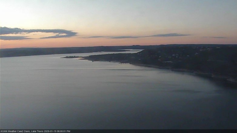 Lake Travis webcam, January 19, 2020 6:00 PM CT