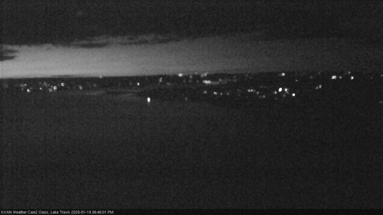 Lake Travis webcam, January 19, 2020 6:45 PM CT