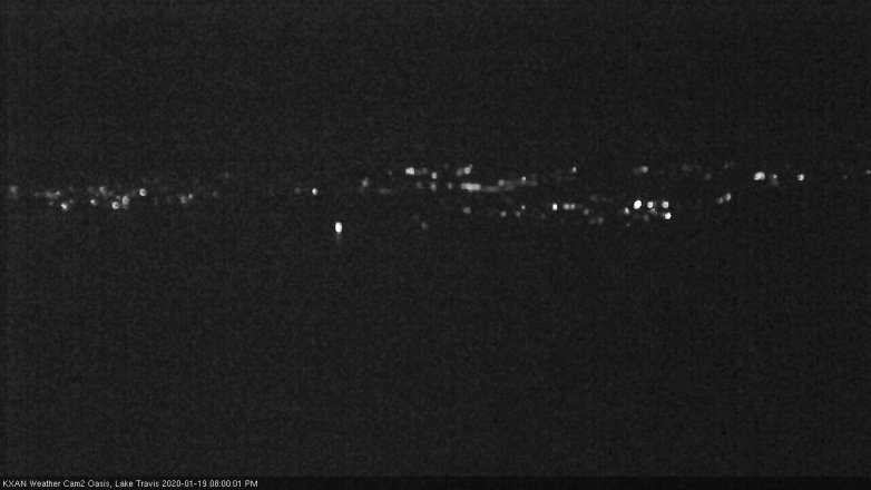 Lake Travis webcam, January 19, 2020 8:00 PM CT