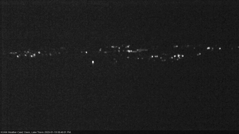 Lake Travis webcam, January 19, 2020 9:45 PM CT