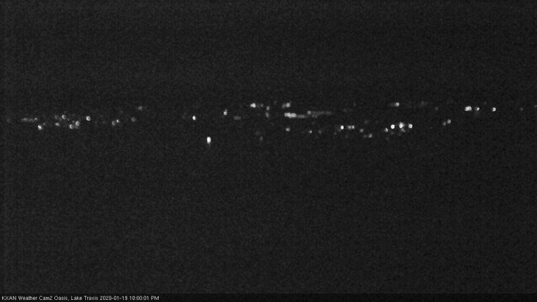 Lake Travis webcam, January 19, 2020 10:00 PM CT