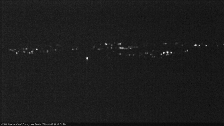 Lake Travis webcam, January 19, 2020 10:45 PM CT