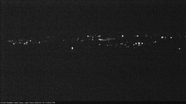 Lake Travis webcam, January 19, 2020 11:00 PM CT