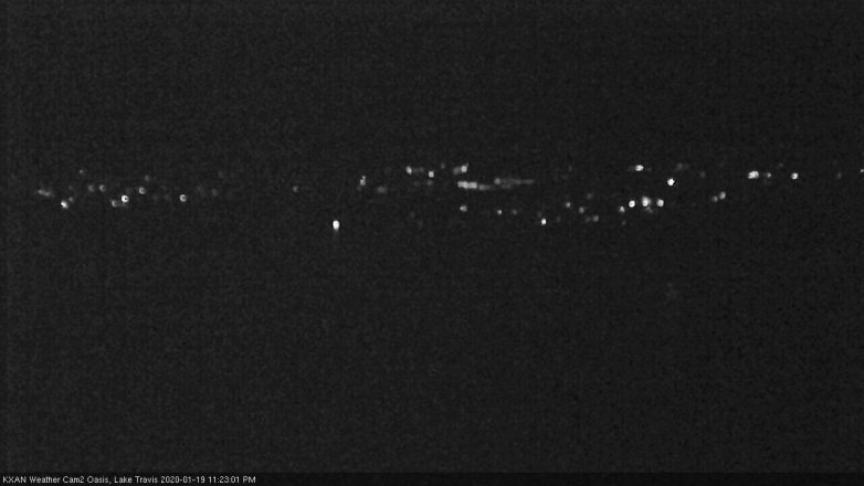 Lake Travis webcam, January 19, 2020 11:25 PM CT