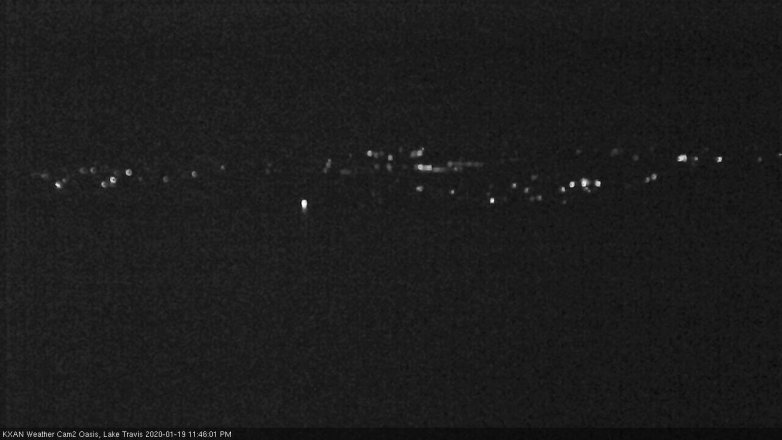 Lake Travis webcam, January 19, 2020 11:45 PM CT