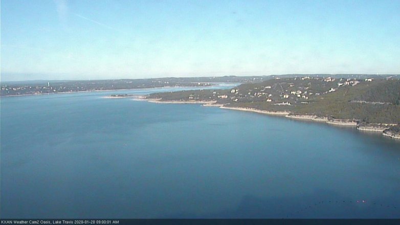 Lake Travis webcam, January 20, 2020 9:00 AM CT