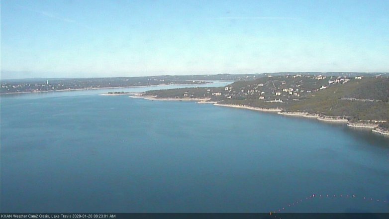 Lake Travis webcam, January 20, 2020 9:25 AM CT