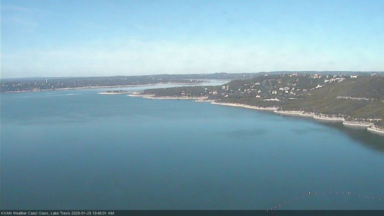 Lake Travis webcam, January 20, 2020 10:45 AM CT