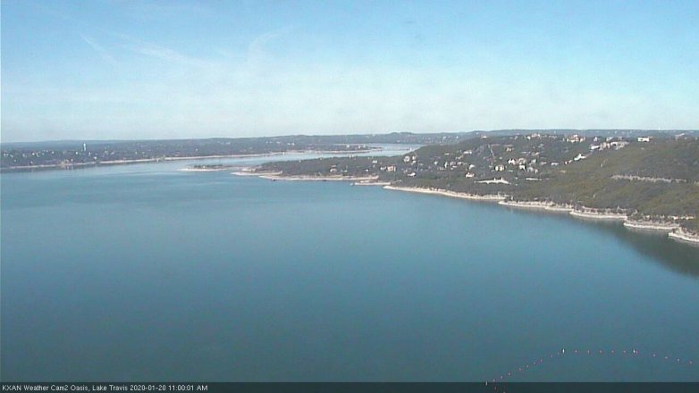 Lake Travis webcam, January 20, 2020 11:00 AM CT