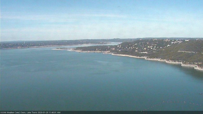 Lake Travis webcam, January 20, 2020 11:45 AM CT