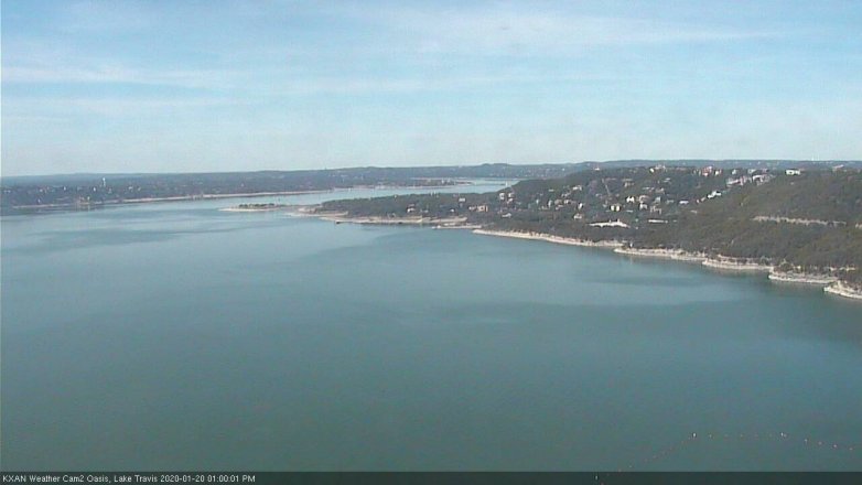 Lake Travis webcam, January 20, 2020 1:00 PM CT