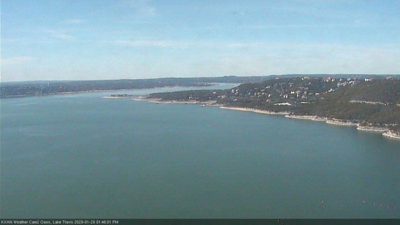 Lake Travis webcam, January 20, 2020 1:45 PM CT