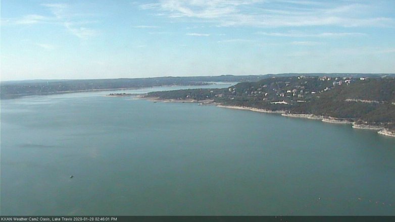 Lake Travis webcam, January 20, 2020 2:45 PM CT