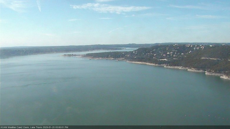 Lake Travis webcam, January 20, 2020 3:00 PM CT