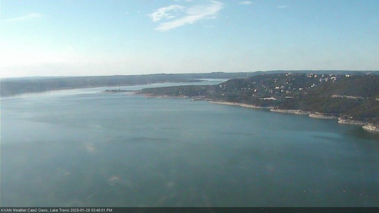 Lake Travis webcam, January 20, 2020 3:45 PM CT