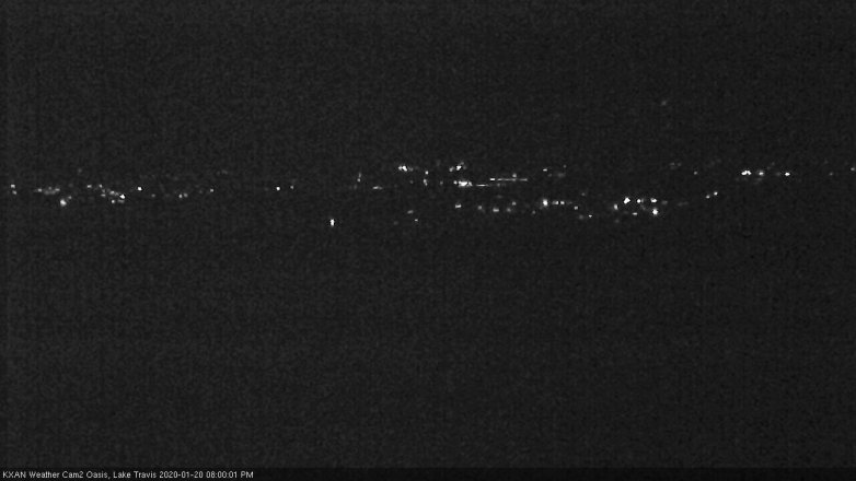 Lake Travis webcam, January 20, 2020 8:00 PM CT