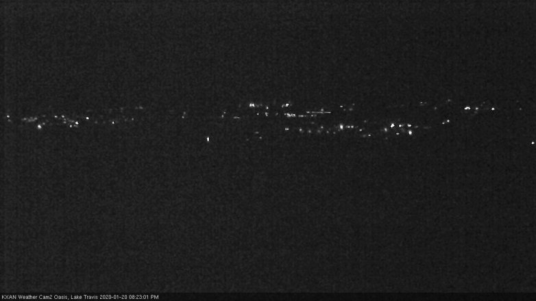 Lake Travis webcam, January 20, 2020 8:25 PM CT